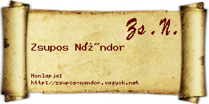 Zsupos Nándor névjegykártya