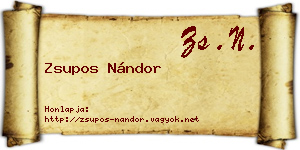 Zsupos Nándor névjegykártya